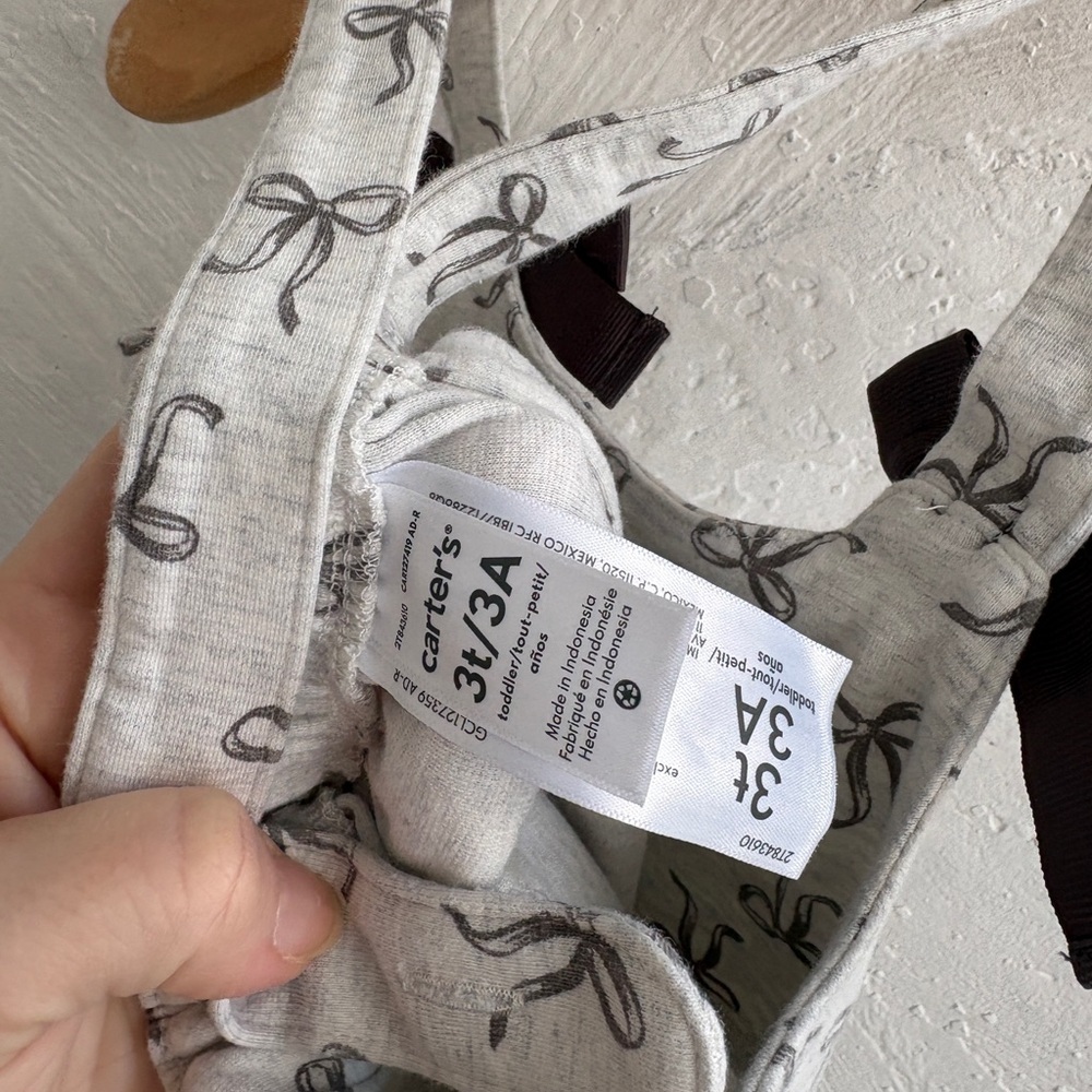 Carter's toddler girl bow print jumper dress - Picture 6 of 7